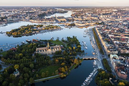 Stockholm, met in het midden het Nordic Museum. Foto: Henrik Trygg